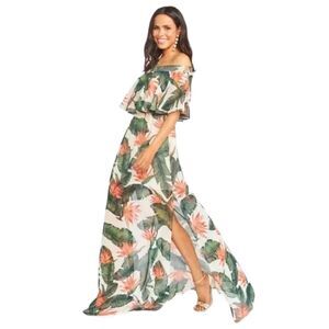 NWT Show Me Your Mumu Hacienda Maxi Dress Off Shoulder Paradise Found Sz Small